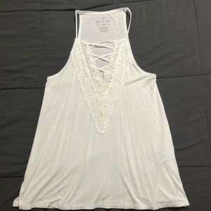 American Eagle, super soft and cute front white tank top